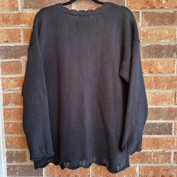 Casual Corner Vintage Long Sleeve Flower Sweater - Picture 2 of 4